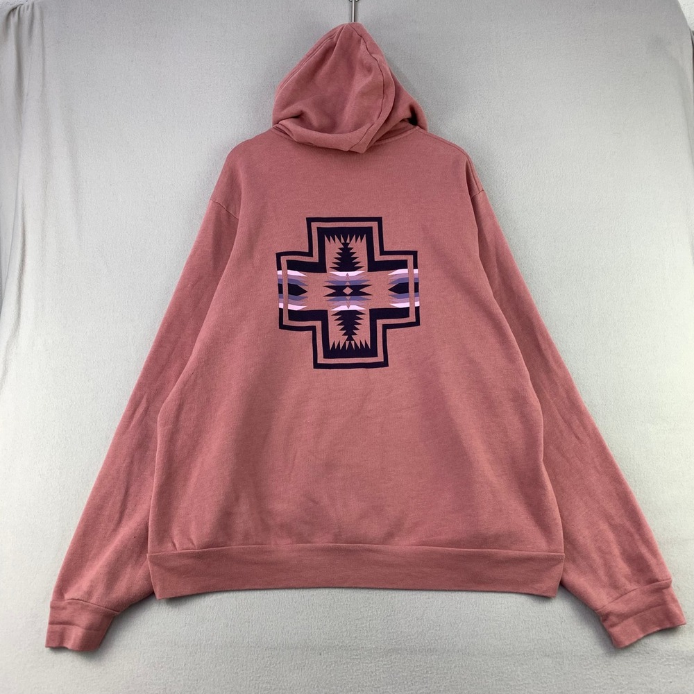 Pendleton Hoodie Women XXL Pink Full-Zip Southwestern Graphic Harding Fleece - Picture 2 of 8